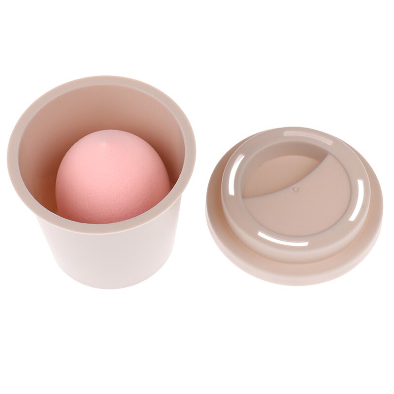 Empty Coffee Cup Sponge Stand Storage Case Makeup Puff Holder Empty Cosmetic Dry Box Makeup Accessories