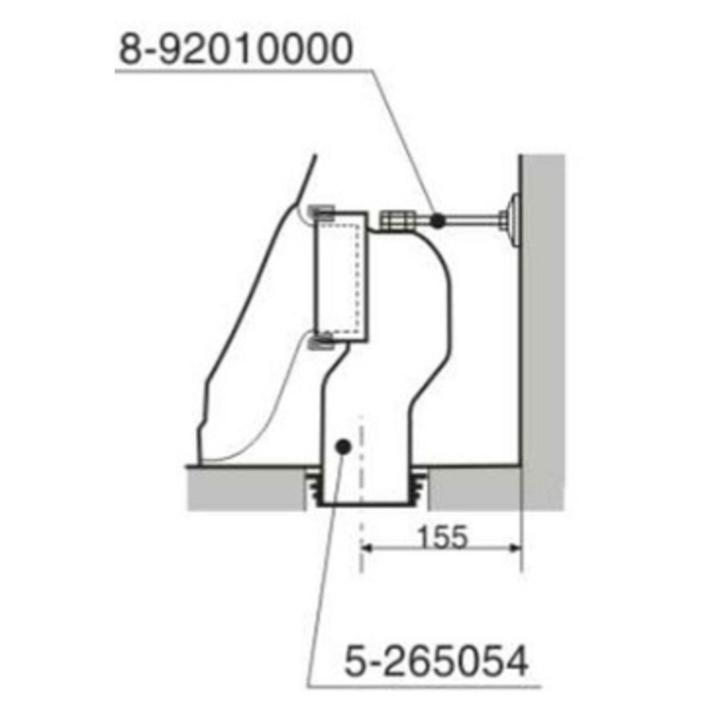 ROCA A892009000 Codo Evacuación Vertical 155 mm - Sanitarios Repuestos Sanitarios