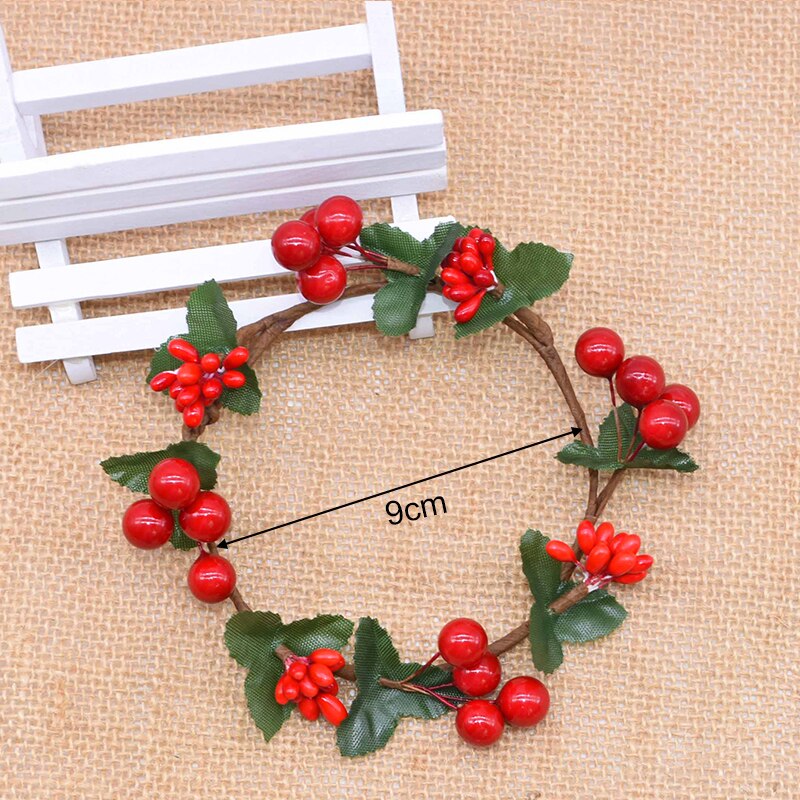 1pc 7/9cm rot Beere murmeln Kranz Kleine Künstliche Pflanze Blume Girlande Weihnachten Dekoration Für Heimat DIY hochzeit Party Dekor: 1pc 9cm B