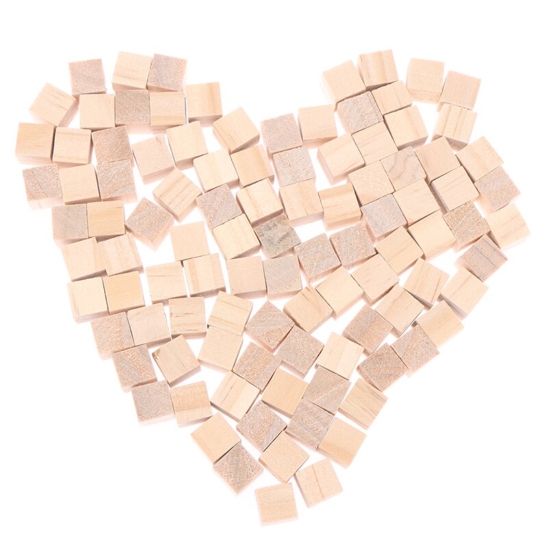 50/100 Stuks Houten Kubussen Onvoltooide Vierkante Blokjes Hout Blokken Voor Wiskunde Maken Craft Diy Projecten