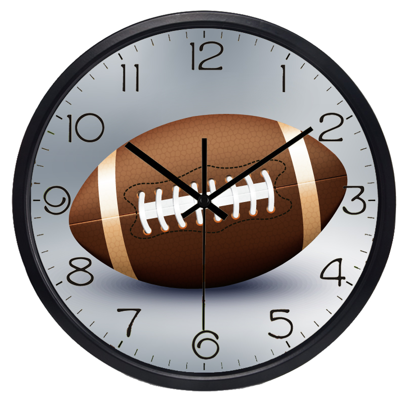 Horloge murale de Rugby pour salon, horloge de Sport pour garçon, balayage Vintage, maison Simple, numéro, offre spéciale