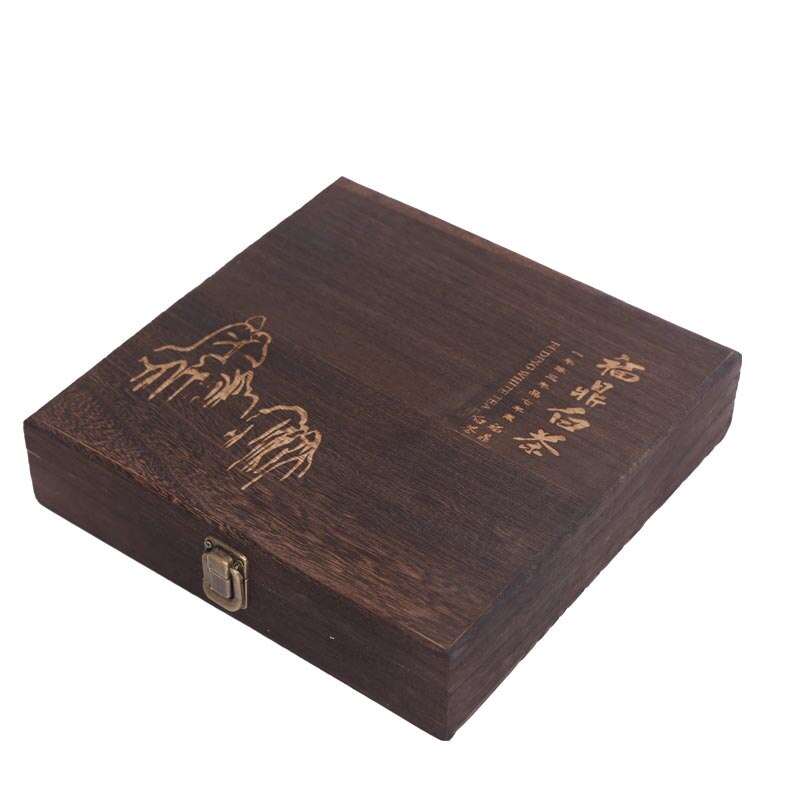 Caja cuadrada de almacenamiento de madera Vintage, cajas de té, organizador de estilo Concha, soporte para sellado de alimentos, decoración para el hogar, caja de de dulces de madera