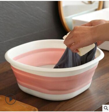 Multifunctionele Folding Wastafel Draagbare Lichtgewicht Opknoping Inklapbare Schotel Reizen Wandelen Camping Picknick Schoonmaken Tool: L pink