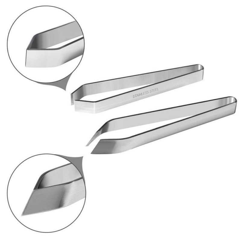 Pinzas de hueso de pescado de acero inoxidable 430, pinzas extractoras, pinzas para desplumar huesos de pescado, utensilios de cocina, 1 Uds.: Amarillo claro