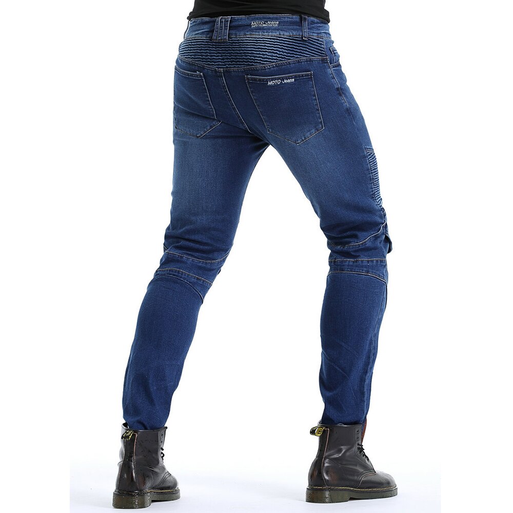 Vattentäta motorcykelbyxor herr motorcykelutrustning moto jeans motocross byxor biker byxor med ce knäskydd 2 färg