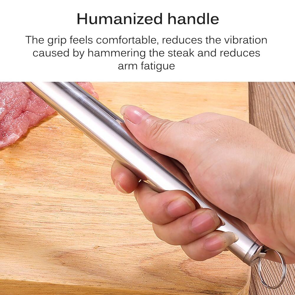 Stainless Steel Meat Hammer Steak Pork Chop Loose Meat Hammer Multifunctional Meat Beater Kitchen Supplies