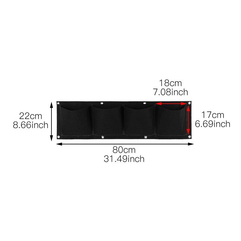 Tenture murale sacs de plantation 2/3/4/6/9 poches vert sac de culture jardinière verticale jardin potager vivant sac de jardin fournitures pour la maison: B3 4grids