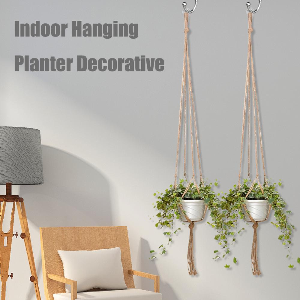 2PCS macrame Wall Plant Hanger Flower Pot macrame wall hanging Cotton Rope Holder With Hook Indoor plants hanging net pocket