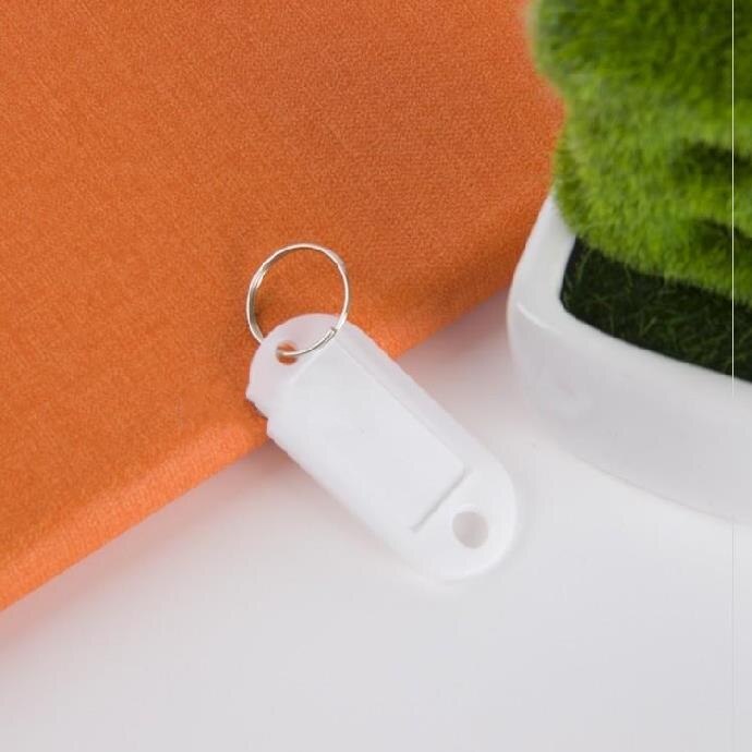 Diysomes 30 stk farverige plastik nøgleringe sprog id tags labels nøgleringe navne tags med split ring til bagage bagage tag: Gul