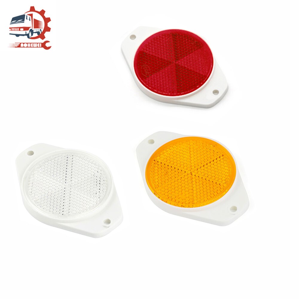 AOHEWEI Round Rear Reflectors Strips Screw Reflective Fix on Gate Fence for Truck Lorry Trailer Trailer Safety Driving Warning: 3 Colors