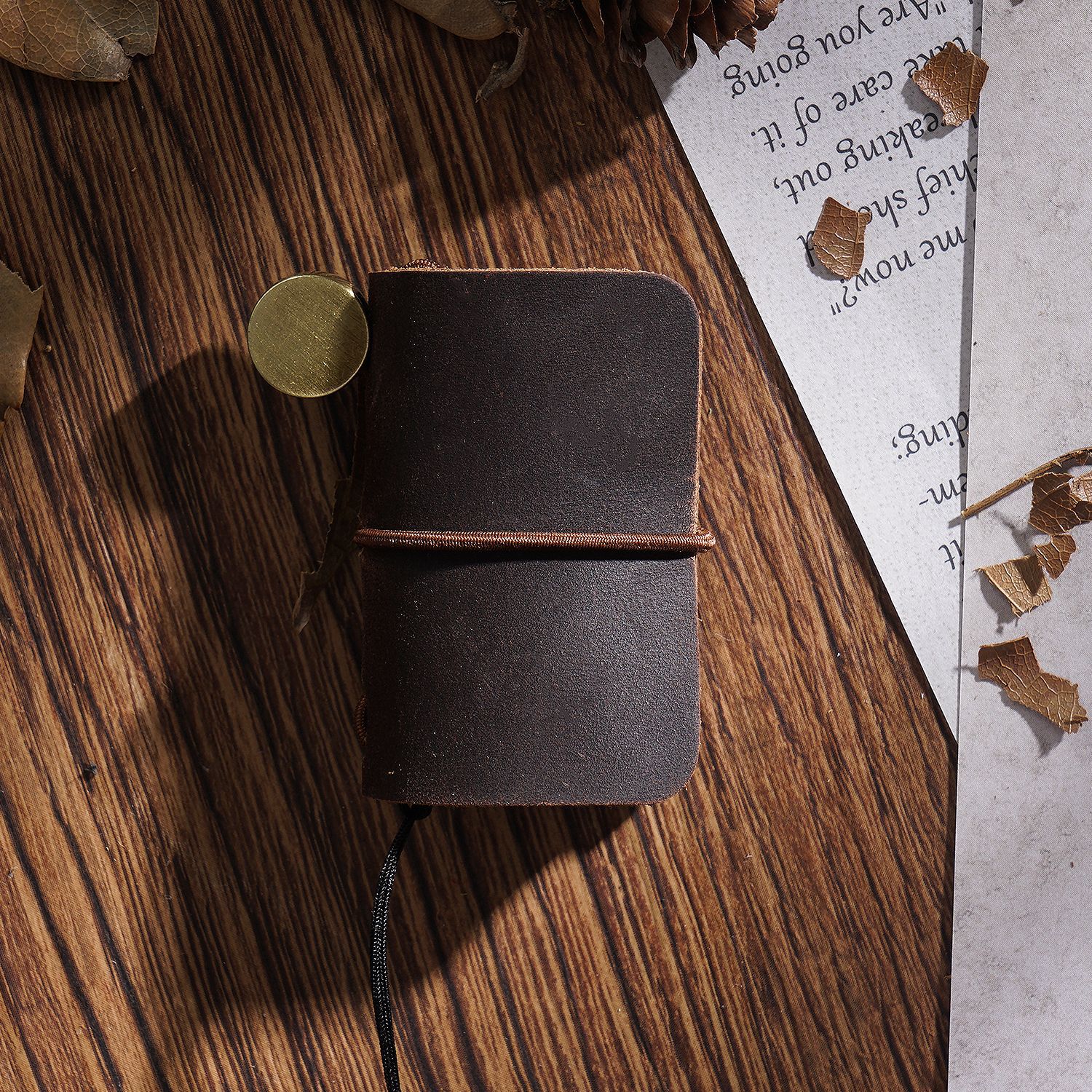 Mini Journal Cute Leather Cover Notebook Small Diary Retro Portable Travel Book DIY Blank Pages Memo Sketchbook: Crazy Hores Coffee