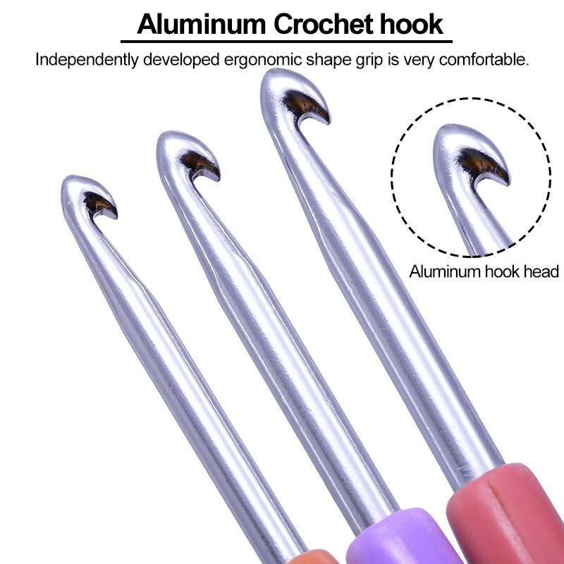 KAOBUY 27Pcs Huge Crochet Hooks Set With Ergonomic Crochet Hooks Stitch Markers Sewing Needles Crochet Needle