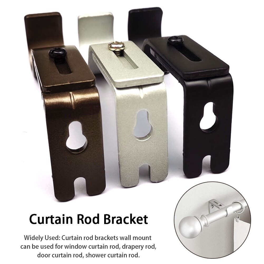 Drapery Pole Holders Window Frame Home Easy Install Iron With Screws Adjustable Length Wall Mounted Curtain Rod Bracket Bedroom