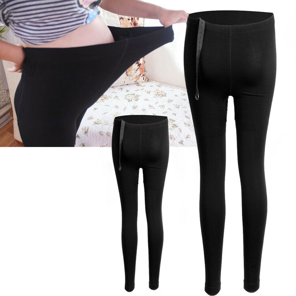Gravide kvinder tykke behagelige varmere leggings graviditetsbukser elasticitet åndbare sorte stramme bukser til dame