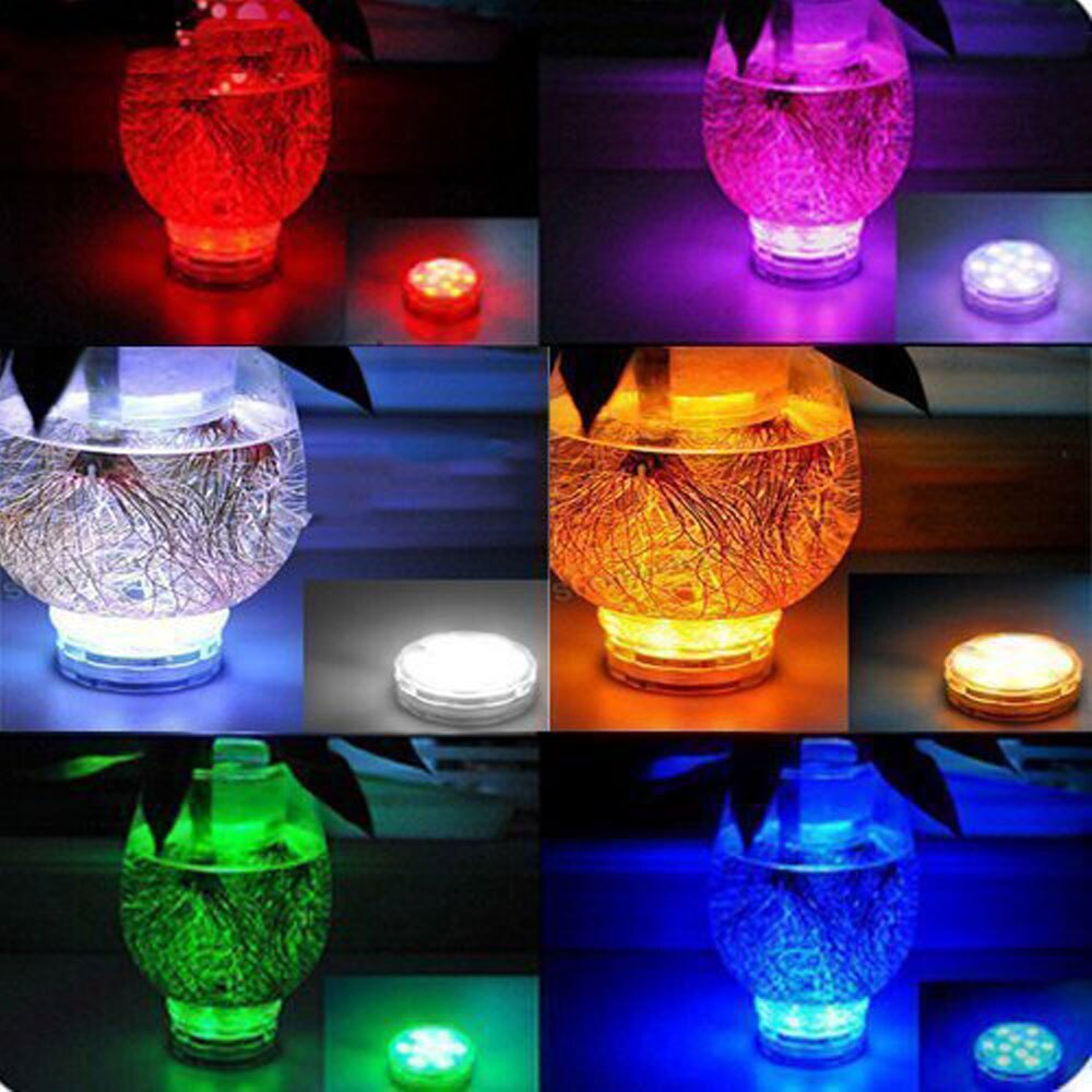 13 LED RVB Lumière Submersible Magnétique Ventouses RF Télécommande Sous-Marine Lampe De Nuit En Plein Air Piscine Vase Garden Party