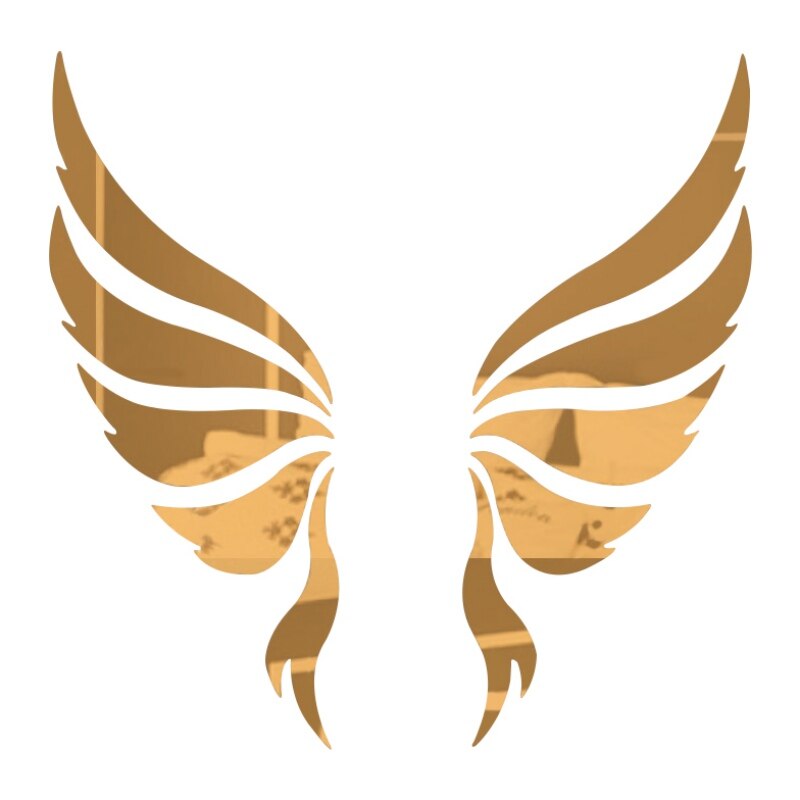 Angel Wings Acrylic Mirror 3D Wall Stickers Angel Wings Wall Sticker Decal DIY Art Home Decoration Stickers For Room 1: B
