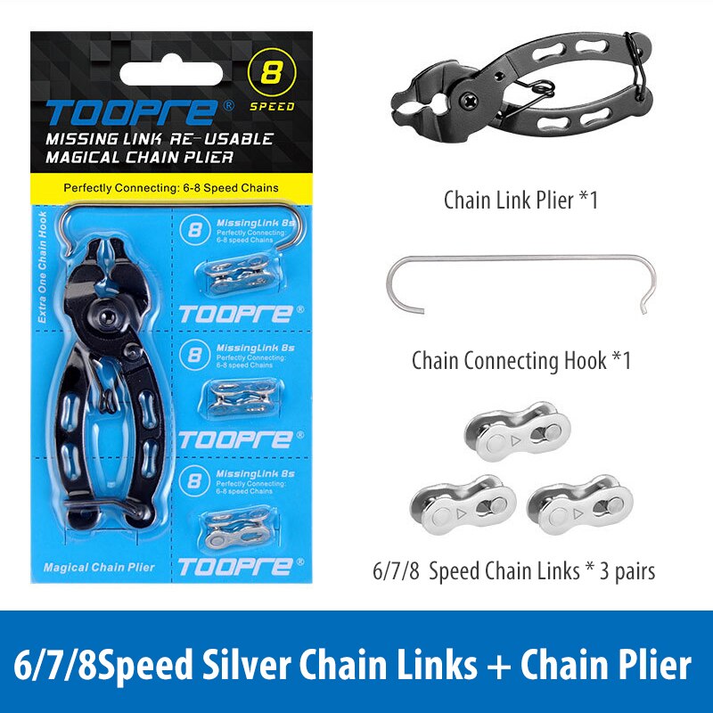 Cykel cykel mangler kæde quick link tang master link fjernelse reparationsværktøj 6/7/8/9/10/11/12 speed quick link stik: 6-7-8s sølv