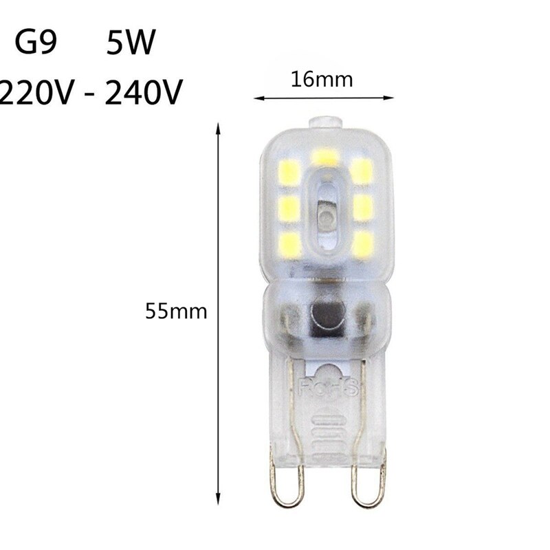 10 x g9 5w led pode ser escurecido cápsula lâmpada substituir lâmpadas de luz AC220-240V