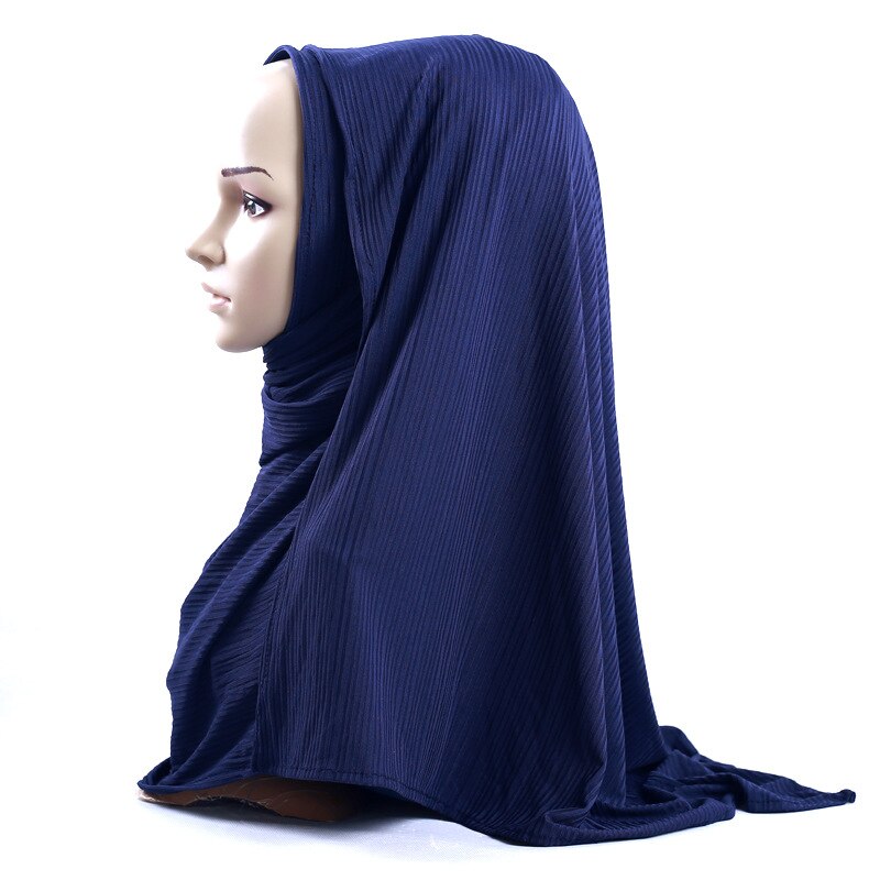 LINLING turquie femmes en mousseline de soie solide écharpe musulmane dames châles et enveloppes doux femme Hijab étoles tête sous-écharpes N488: C10