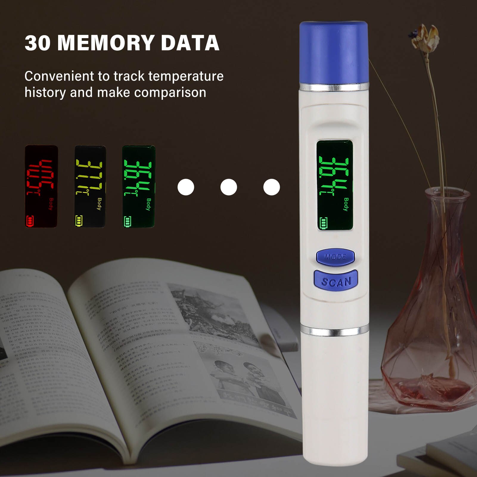 Mini Portable Infrared-Thermometer Non-Contact 1S Quick Measurement 3 Temperature Modes Body Room Surface for Home Office Travel