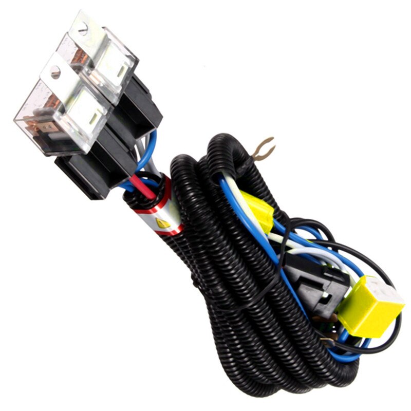 H4/9003 phare Booster câble fil harnais connecteur relais fusible prise noir H4 phare connecteur fusible prise économie d'énergie: Default Title