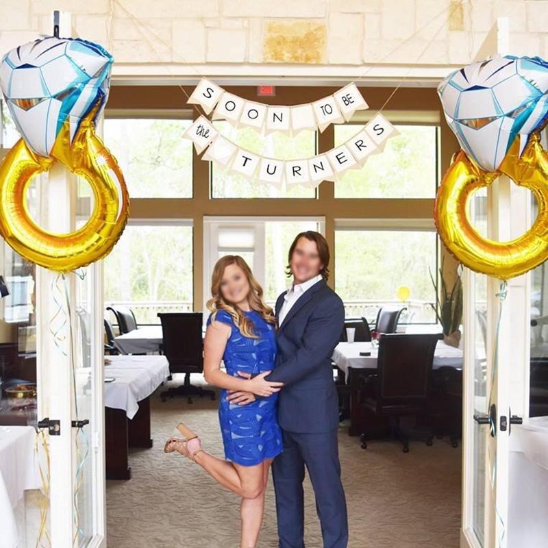 1pc Big Diamond Wedding Ring Balloons and I Do' Engagement Ring Foil Helium Balloons Bachelorette Anniversary Party Decorations