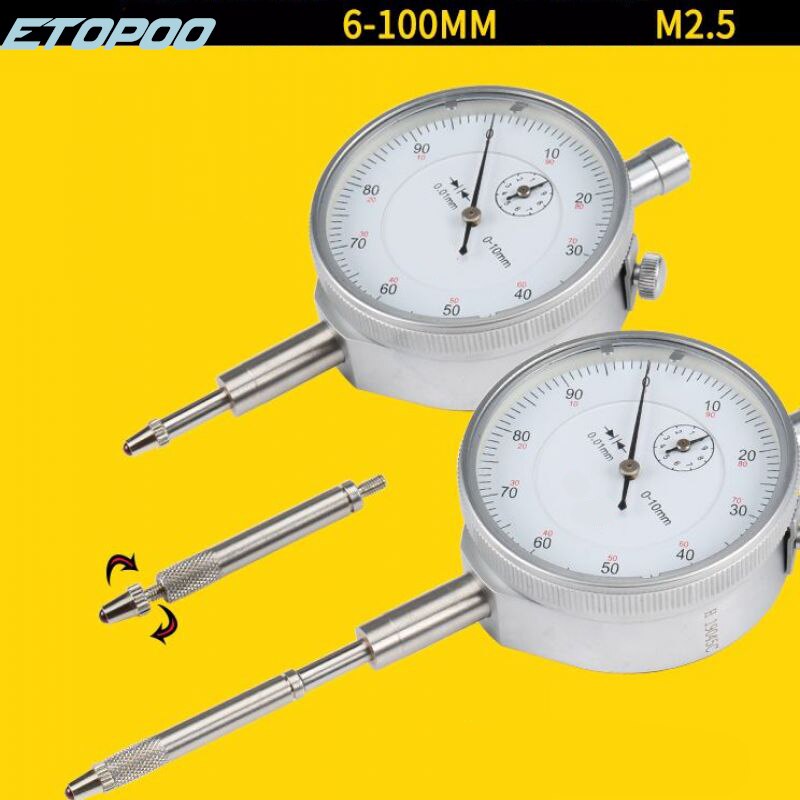 5pcs M2.5 20 40 60 80 100mm HSS Indicator Dial Rod Dia 5mm Digital Indicator Extension Stem Rod Set for Height Gauge Depth Gauge