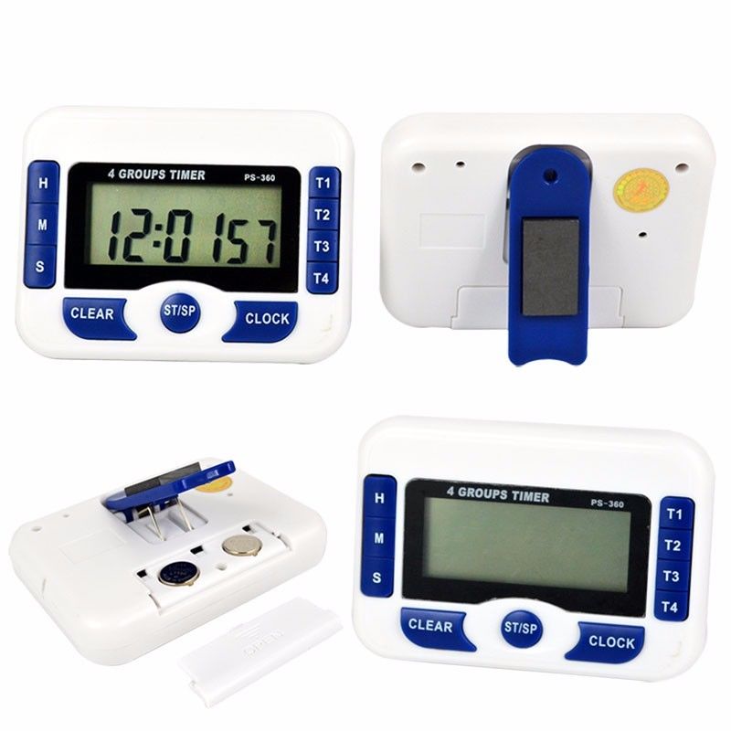 Magnetisk digitalt ur sæt 4 grupper kanal alarm timer digital nedtælling 99 timer 59 min elektronisk nedtælling stopur timere