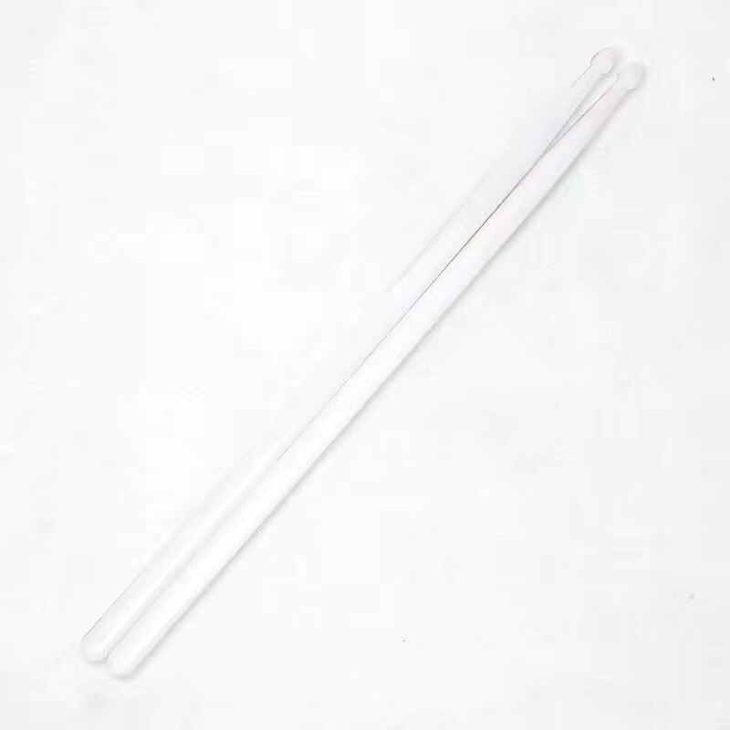 Varillas de batería luminosas profesionales, palitos de nailon de 5A, coloridos, accesorios para instrumentos de percusión, juego de batería, 1 par: Blanco