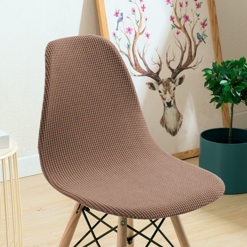 Housse de siège pour chaise Eames, lavable, amovible, sans accoudoirs, pour Banquet, maison, hôtel, 1 pièce: light brown