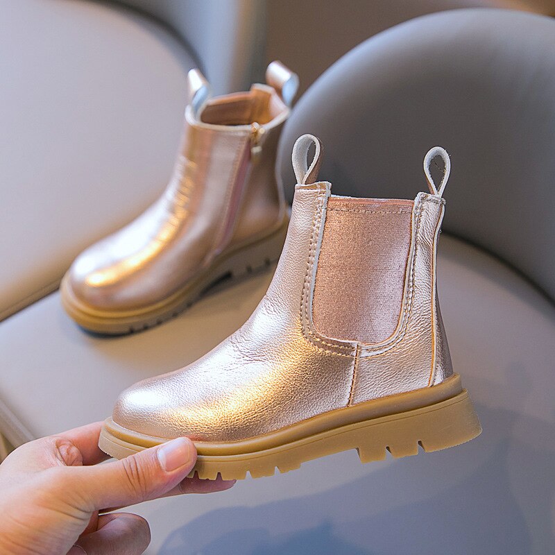 Neue Winter Stiefel für Mädchen Herbst PU Leder Schule Boy Casual Schuhe Einzigen Stiefel Kinder Mädchen Martin Stiefel e102