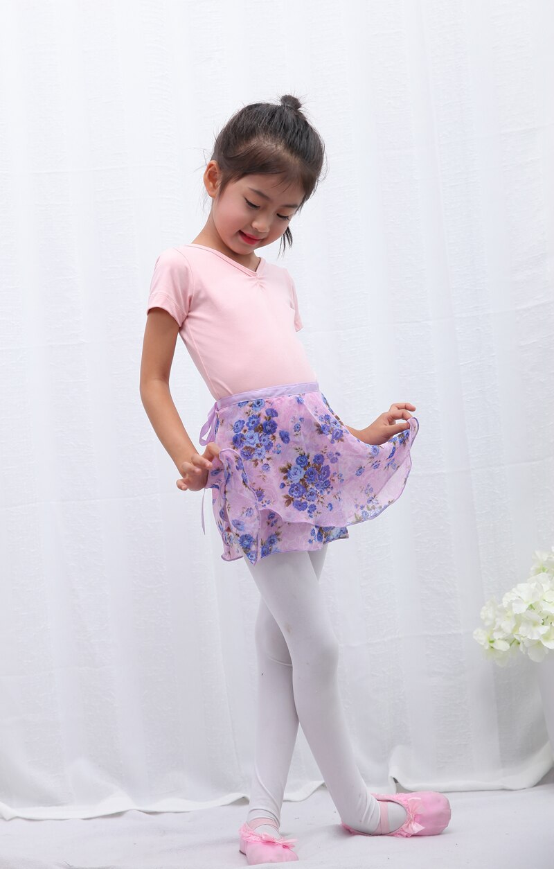 Enfants danse Tutu tablier pas cher mousseline de soie fleur Ballet pratique danse jupe justaucorps Tutu filles Ballet danse robe