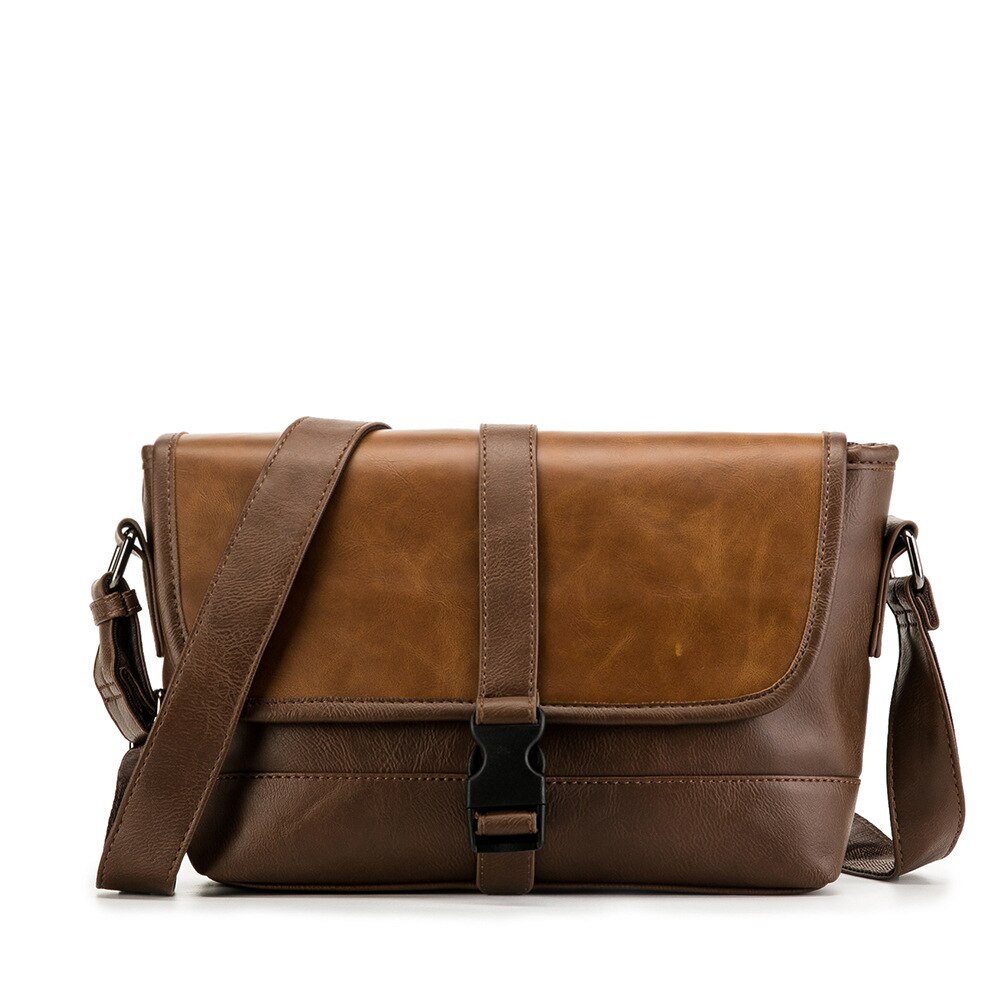 Japanese original Su Gang Feng Street Photo tooling Pu messenger bag: brown