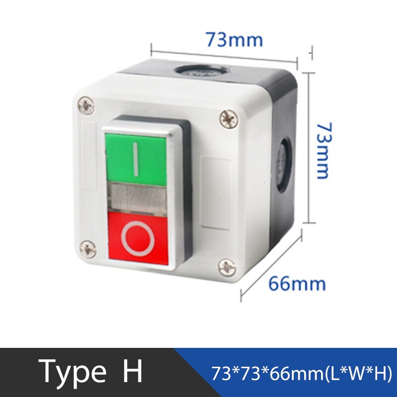DIY 1P 5A Elevator Power Start Push Button Switch Control Box Emergency Stop IP65 Waterproof Indicator Light: H