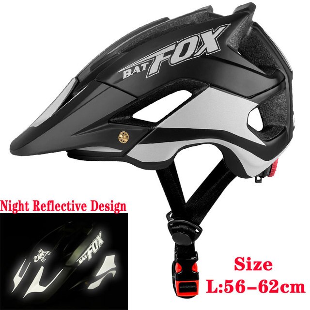 BATFOX Bicycle Helmet Bike Helmets Cycling Ultralight Overall Integrally-Molded Safety Mountain Road MTB Man Bicycle Equipment: Black and silver
