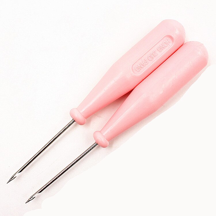 Canvas Shoes Repair Threader Stitch Needle Wooden Handle Punch Steel Awl Hole Maker Cone Leather Craft Sewing Supplies 5pc/lot: Silver