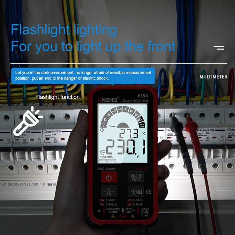 600V/mA Digital Multimeter AC/DC Currents Voltage Testers True RMS 6000 Counts Analog Bar Multimetro NCV Meter