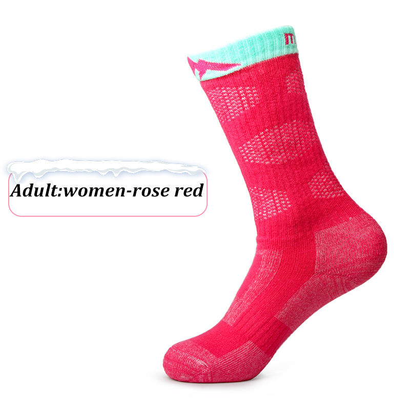 1 paio di calzini da sci termici invernali uomo donna bambini calzini colorati per scaldapiedi da sci calzini sportivi per famiglie resistenti all&#39;usura: Women Red EU35-40