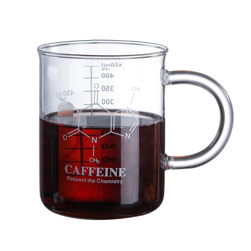 Cafeïne Beker Mok Afgestudeerd Beker Mok Met Handvat Borosilicaatglas Cup