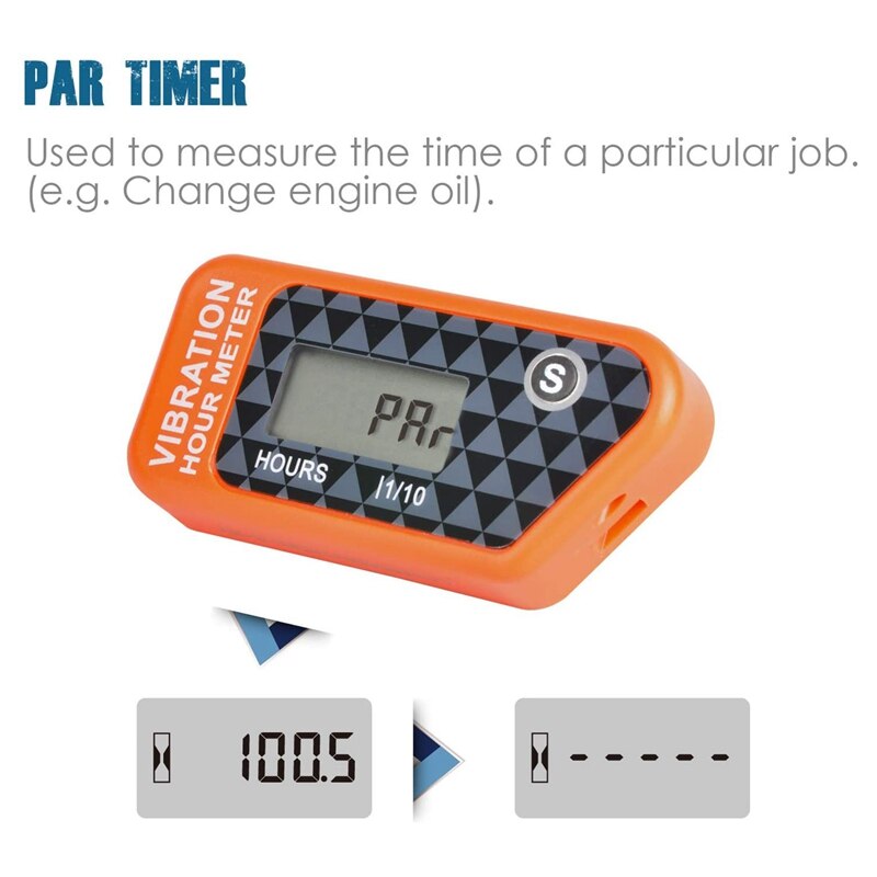 Digitale selbst angetrieben Drahtlose Stunde Meter Rückstellbare Arbeit Timer, Benutzer sperren Abschaltung für Generator Marine ATV Rasen