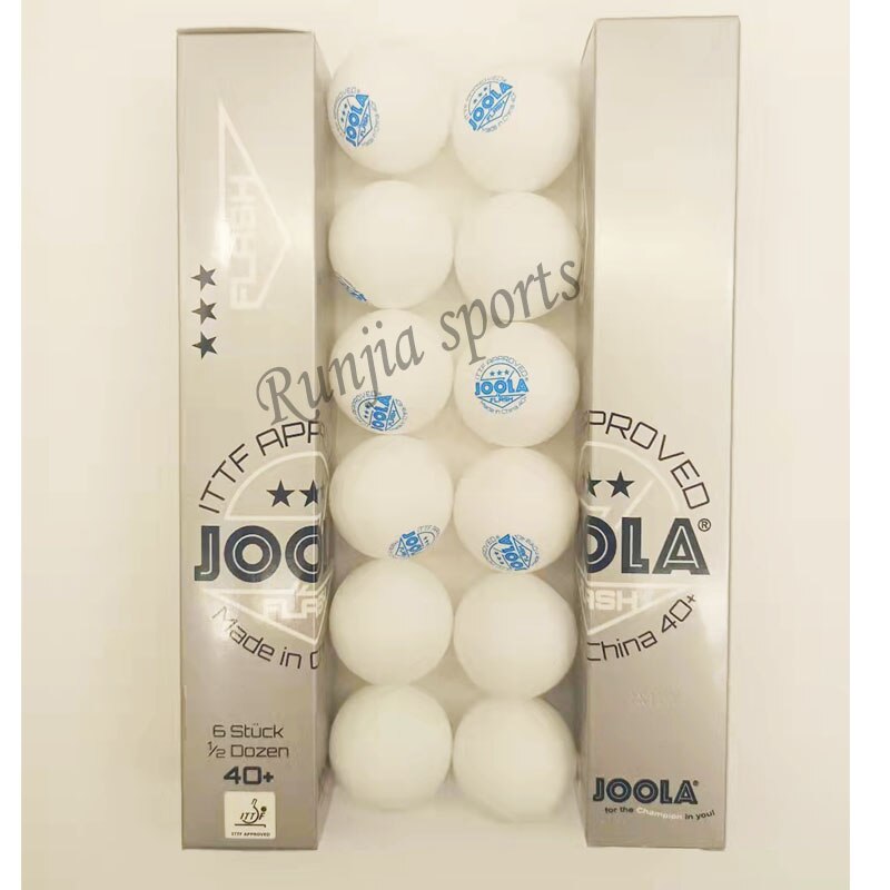 JOOLA-6 pelotas de plástico para tenis de mesa, originales, sin costuras, 40 + Material, color blanco, aprobado por ITTF