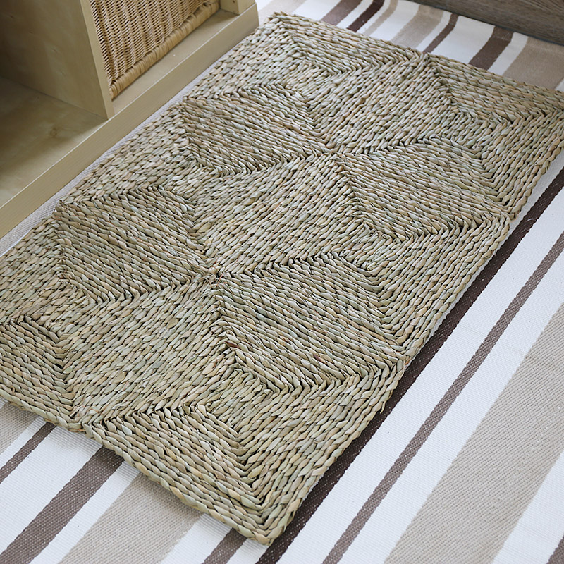 Husholdnings skridsikkert gulvtæppe naturligt stråmåtte forælder-barn spilpude hjem stue dørmåtte område tæppe til soveværelse: B 90 x 60cm