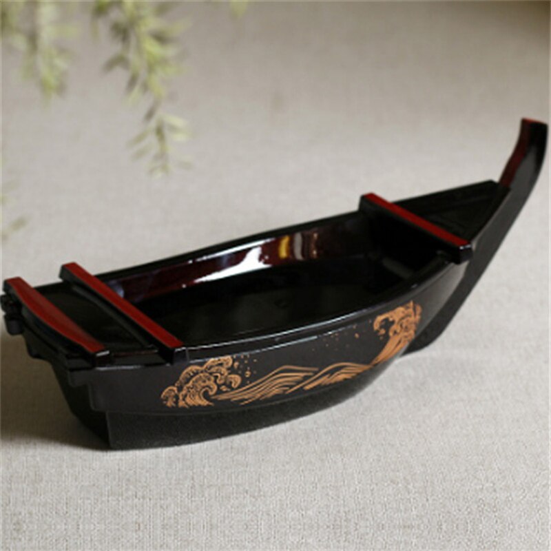 Black SUSHI BOAT sashimi boat dry ice cooking boat ABS salmon plate sashimi plate Japanese cooking Dragon Boat container