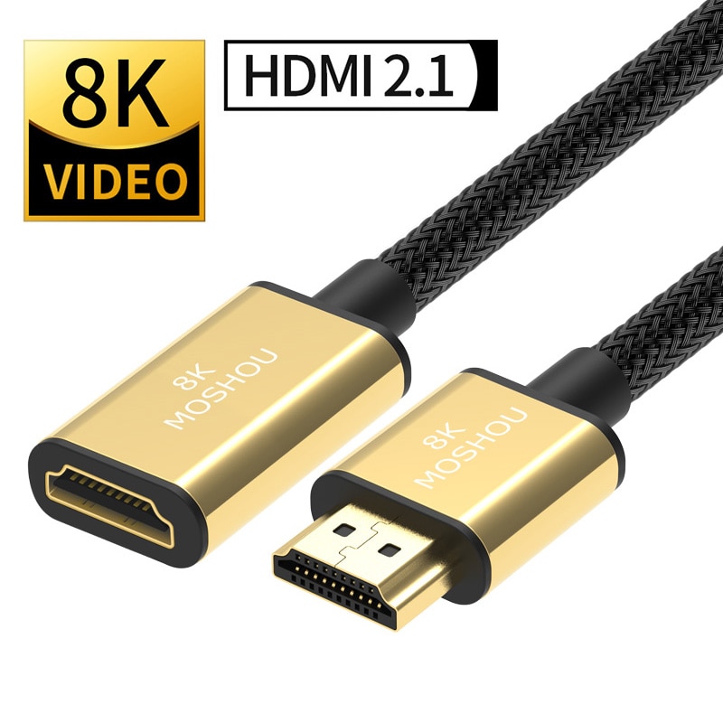 HDMI 2.1 Cables 8K 4K 60Hz MOSHOU male to female Adapter Dynamic HDR