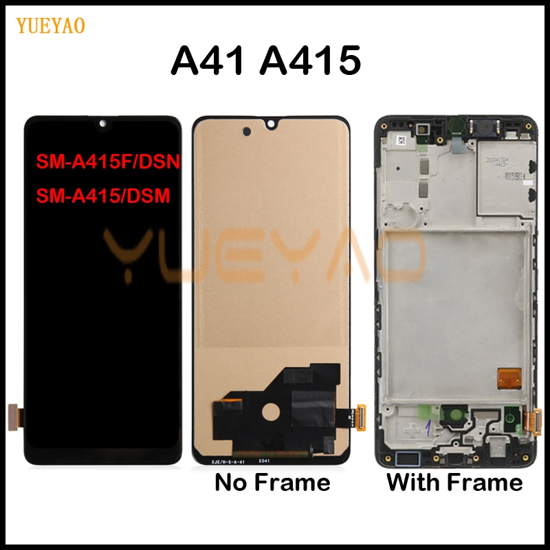 Incell Lcd + Frame Voor Samsung Galaxy A41 Display A415 SM-A415F/Dsn SM-A415F/Dsm Lcd-scherm Touch sensor Digitizer Vergadering