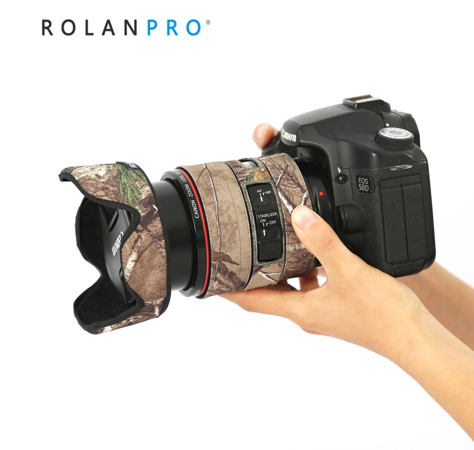 ROLANPRO – housse d&#39;objectif pour Canon EF 24-105mm f4L IS USM, Camouflage, pluie, manches d&#39;objectif, étui pour armes, vêtements de photographie: Jungle Waterproof