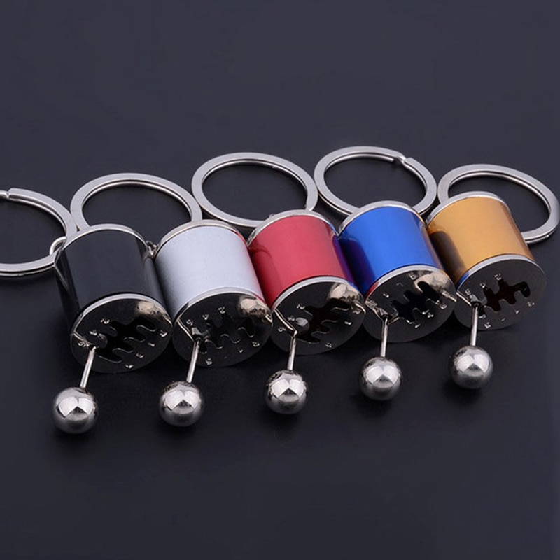 Metal Car Stalls Head Keychain Anti Stress Toys for Children Adults Six-Speed Manual Shift Gear Auto Car's Fun Novelty Gag Toy