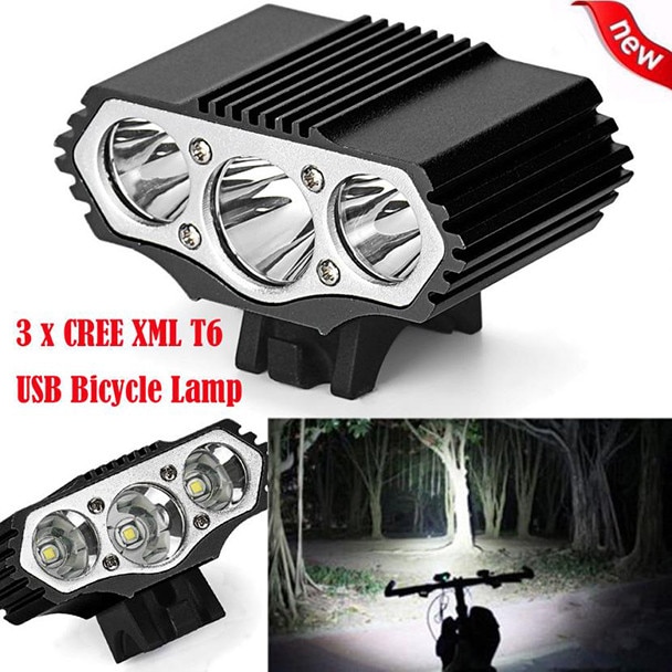 Fiets Licht 12000 Lm 3 X Xml T6 Led 3 Modes Fiets Lamp Fiets Licht Koplamp Fietsen Torch Fiets Accessoires rubber Band # YL5