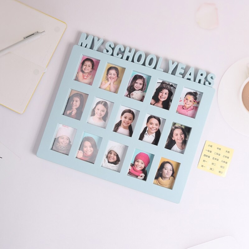School Years Photo Moment Student Keepsake Frame Children Campus 15 Pictures Display Collage Frame Kids Memory