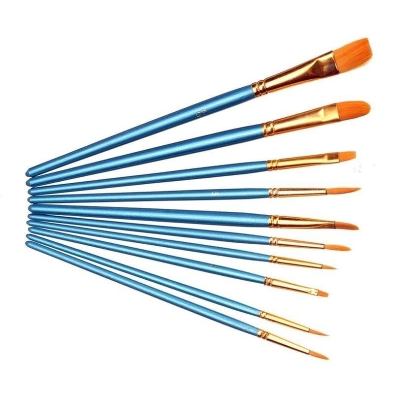 10pcs Painting Set 10pcs Acrylic Oil Watercolors Artist Paint Brushes